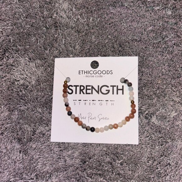 Ethicgoods Strength Morse Code Beaded Bracelet - Picture 1 of 2